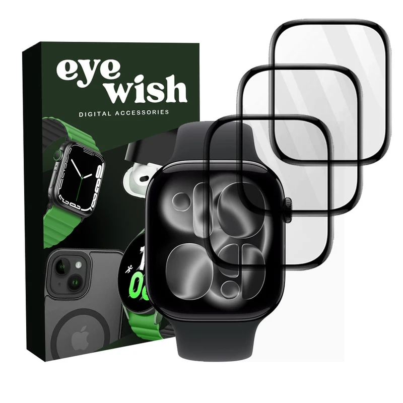 محافظ صفحه نمایش نانو آی ویش مدل PMMA-N مناسب برای اپل واچ 46 میلی متر سری 11 بسته سه عددی