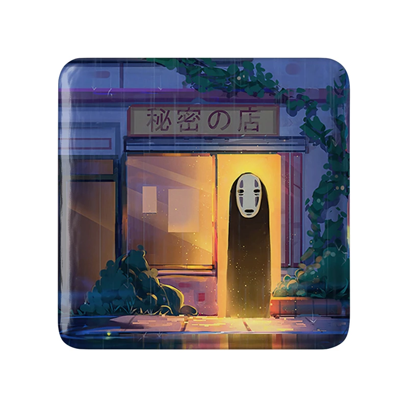 مگنت خندالو طرح انیمه شهر اشباح Spirited Away مدل مربعی کد 30260