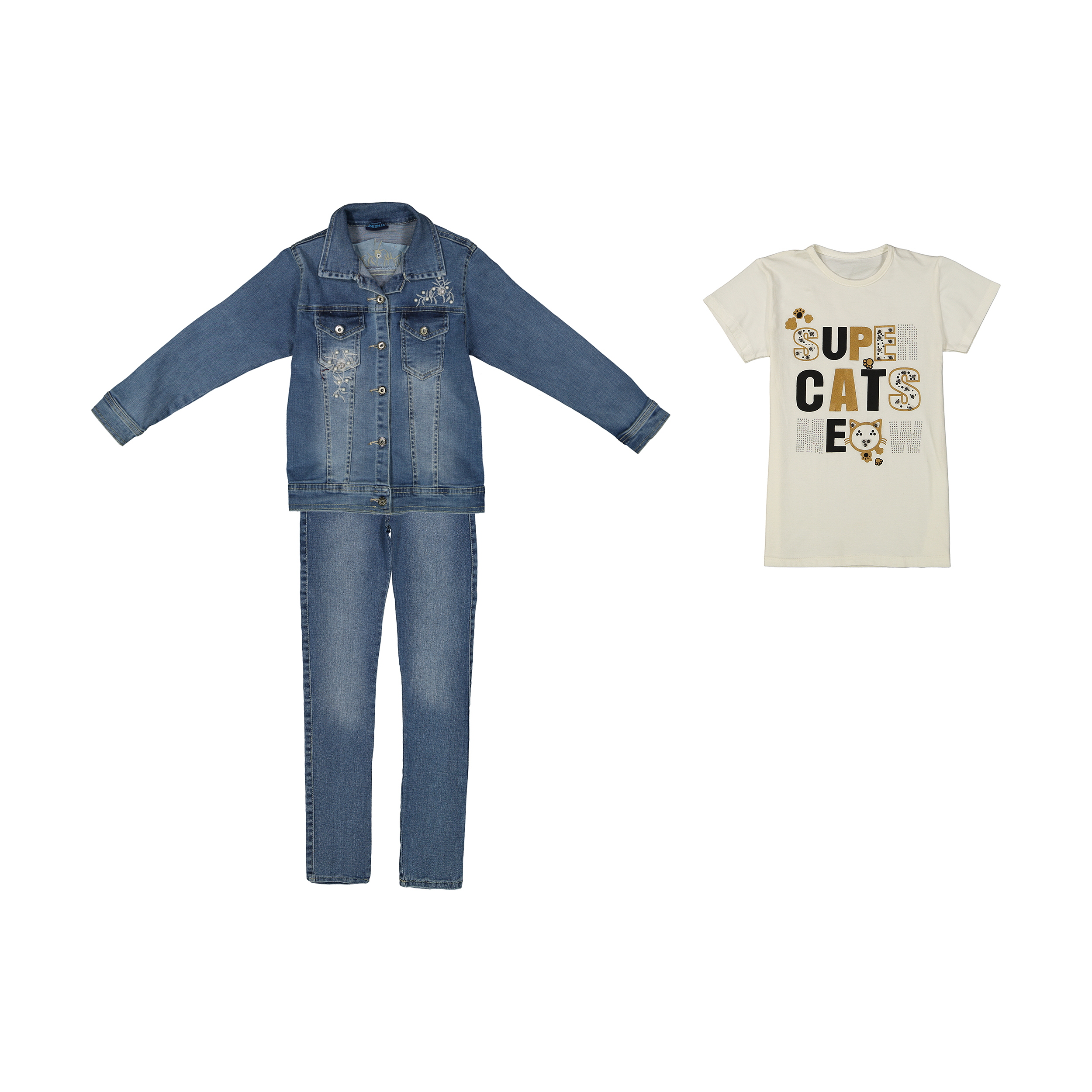 ست تی شرت و شلوار دخترانه مدل 093