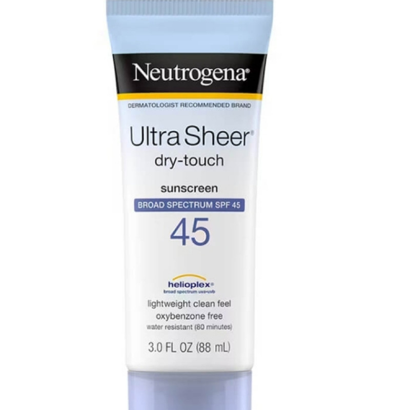 کرم ضدآفتاب بی رنگ نوتروژینا spf45 مدل ULTRA SHEER مناسب برای انواع پوست حجم 88 میلی لیتر