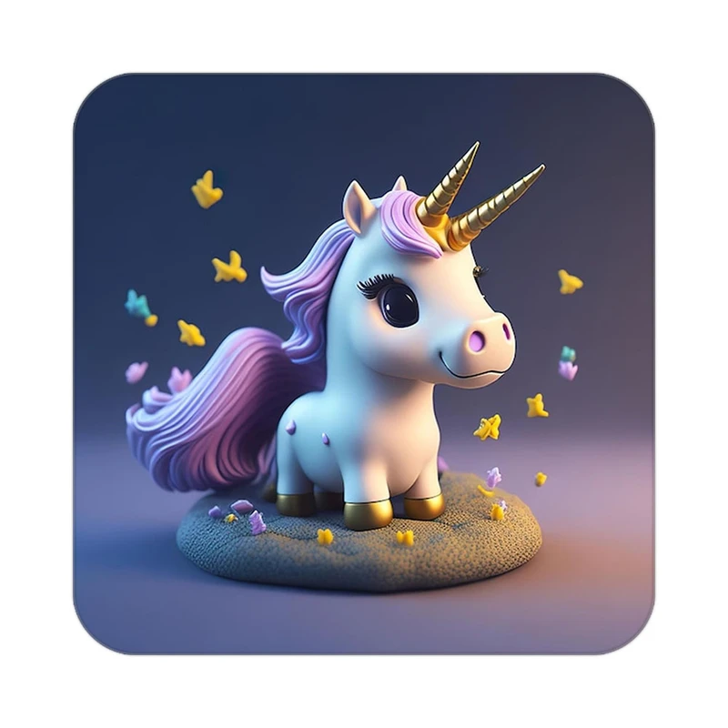 زیر لیوانی کاکتی طرح اسب تک شاخ و یونیکورن مدل mp33170