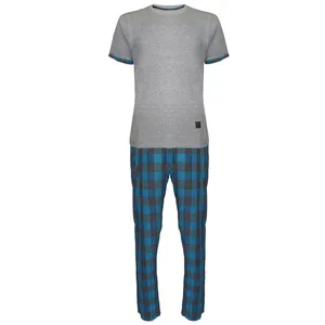 ست تی شرت و شلوار مردانه لباس خونه مدل طه 000502 کد 6230039 رنگ طوسی