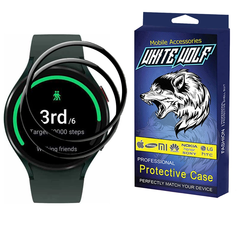 محافظ صفحه نمایش وایت ولف مدل W-2PWM مناسب برای ساعت هوشمند سامسونگ Samsung Watch 4 44mm بسته 2 عددی