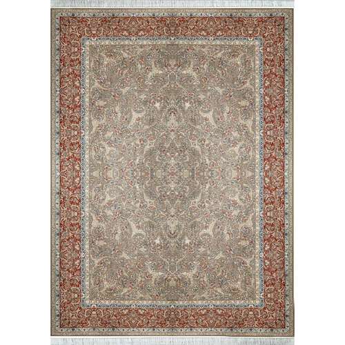 فرش ماشینی 9 متری مدل ابریشم تبریز طرح لیان زمینه کرم