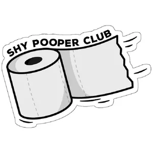 استیکر لپ تاپ مدل Shy Pooper Club Old Man and The Seat Toilet Paper