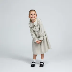 پیراهن آستین بلند یقه ب ب دخترانه مدل عروسکی