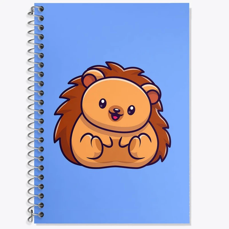 دفتر زبان 50 برگ خندالو مدل سه خط طرح حیوانات بامزه جوجه تیغی کد 29643