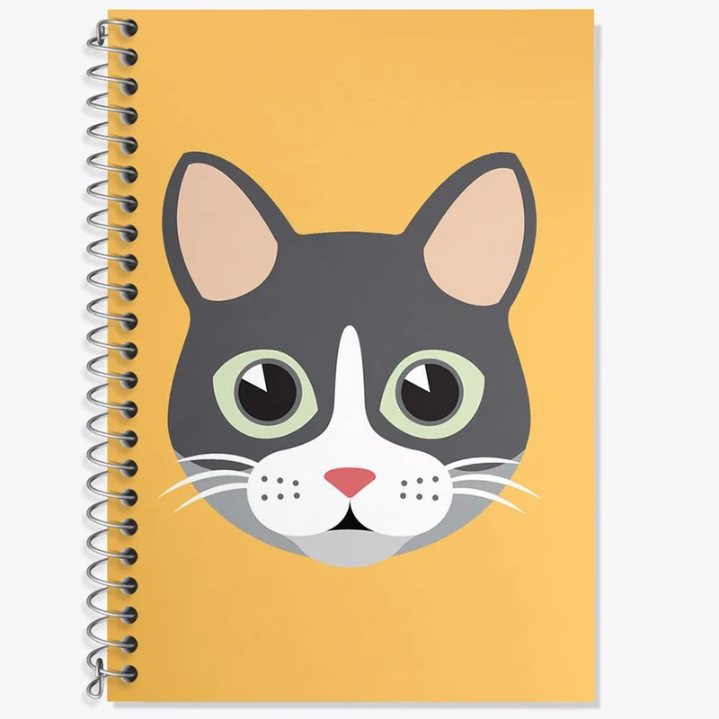 دفتر زبان 50 برگ خندالو مدل دو خط طرح گربه کد 5010