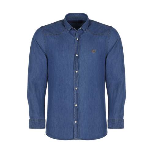 پیراهن آستین بلند مردانه پاتن جامه مدل 102121010209097 جین