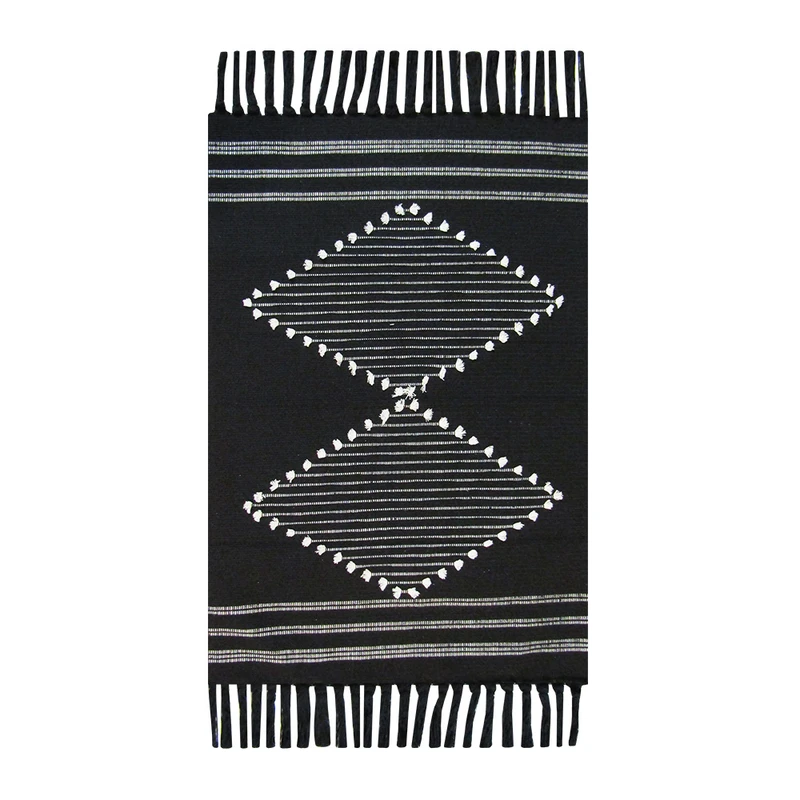 گلیم ماشینی هوم اند لایف مدل آناشید طرح لوزی کد 090009