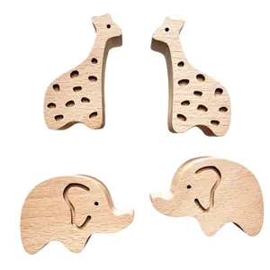 دستگیره کمد مدل کودک طرح حیوانات جنگل کد WTL205 مجموعه 4 عددی