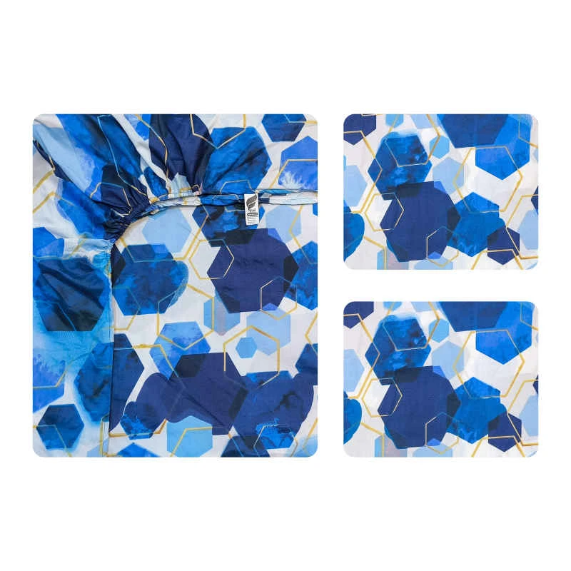 سرویس ملحفه آدنو مدل Hexagon کد CH134 دونفره 3 تکه