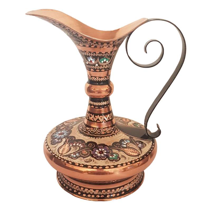 پارچ میناکاری مسی مدل دسته دار کد 188