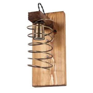 چراغ دیواری ای دی ام وود مدل چوبی فنری کد W-30