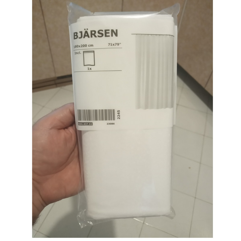 پرده حمام ایکیا کد 2023 سایز200x180 سانتی متر به همراه قلاب