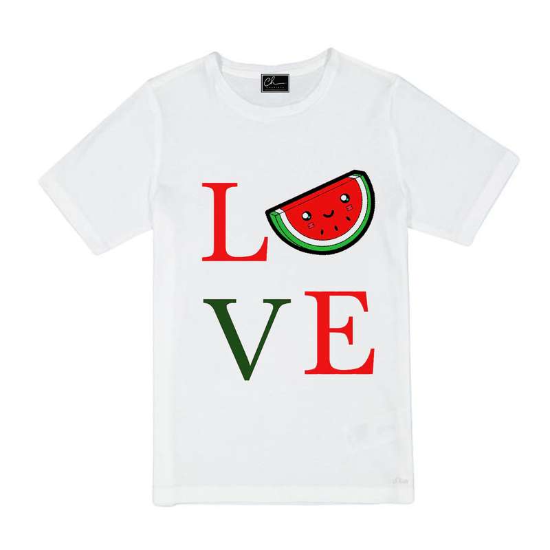 تی شرت دخترانه مدل LOVE YALDA کد J15 رنگ سفید