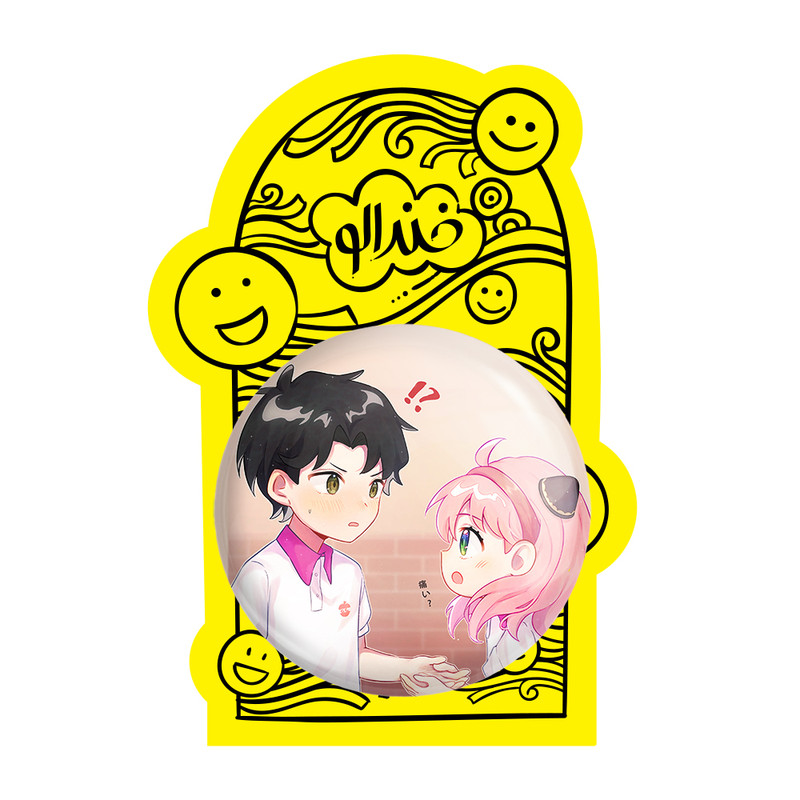 آینه جیبی خندالو طرح انیا فورجر و دامیان دزموند انیمه اسپای ایکس فمیلی Spy x Family مدل تاشو کد 17729