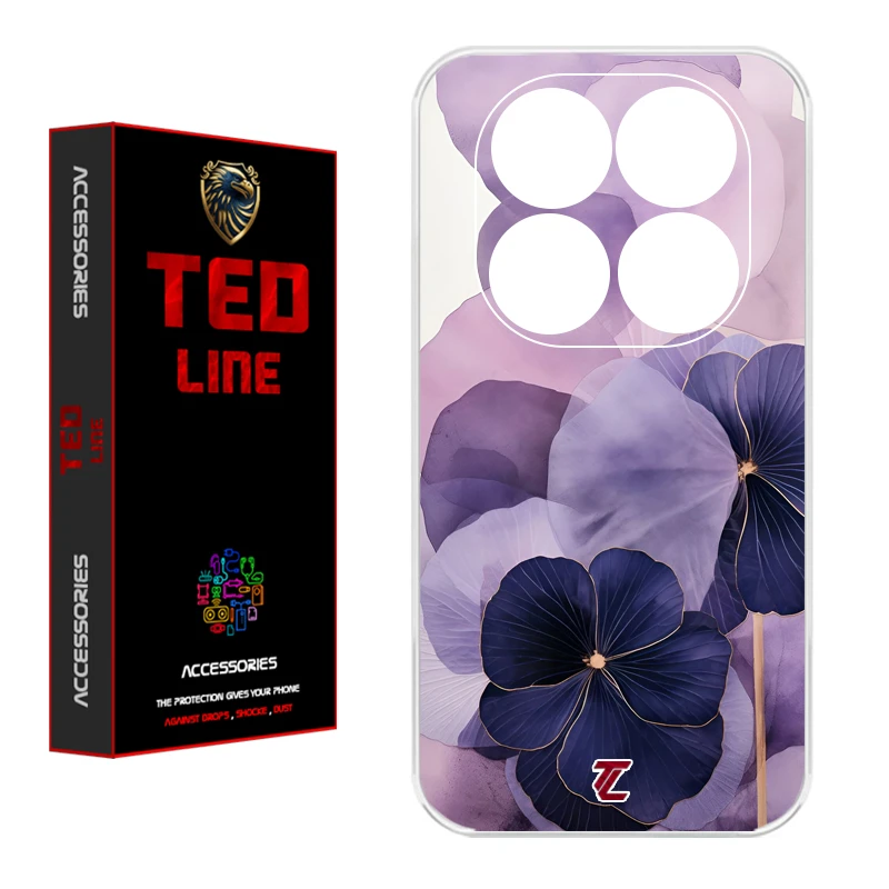 کاور تدلاین طرح گل بنفش کد 1159 مناسب برای گوشی موبایل شیائومی Redmi Note 14 Pro Plus 5G