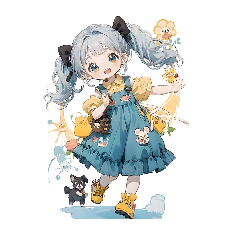 استیکر پارچه و لباس پاد آفرین مدل کارتونی کیوت عروسکی دخترانه کد S5357