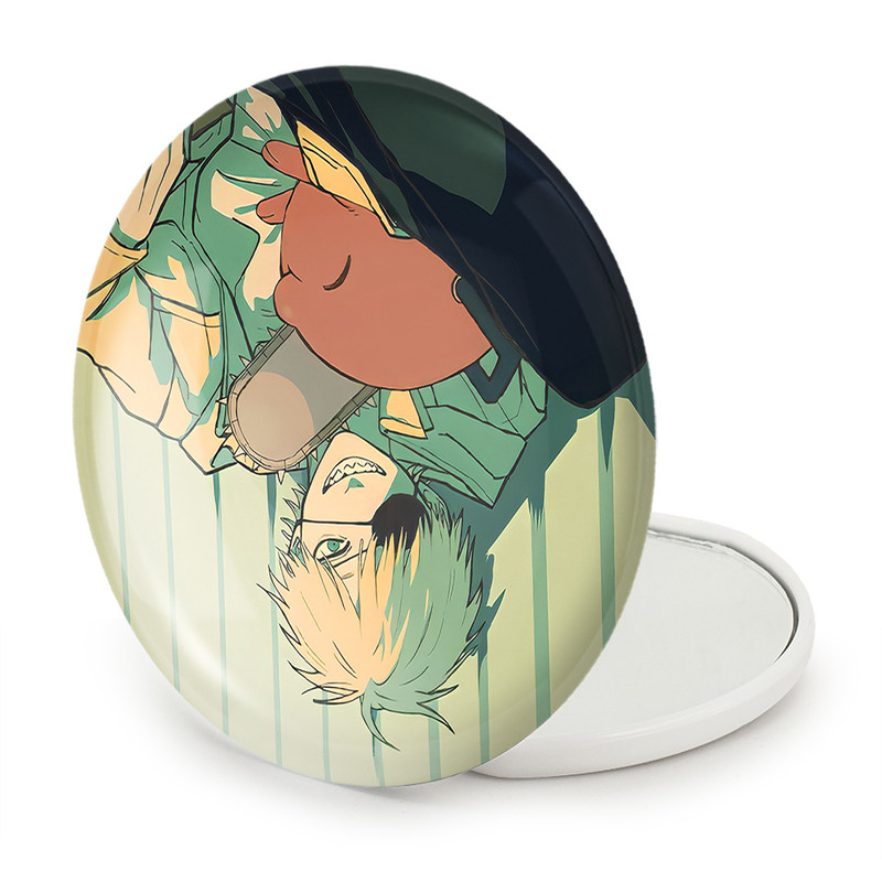 آینه جیبی خندالو طرح دنجی انیمه مرد اره ای Chainsaw Man مدل تاشو کد 17909