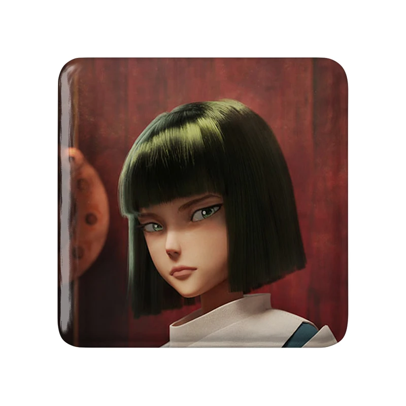 مگنت خندالو طرح هاکو انیمه شهر اشباح Spirited Away مدل مربعی کد 30265