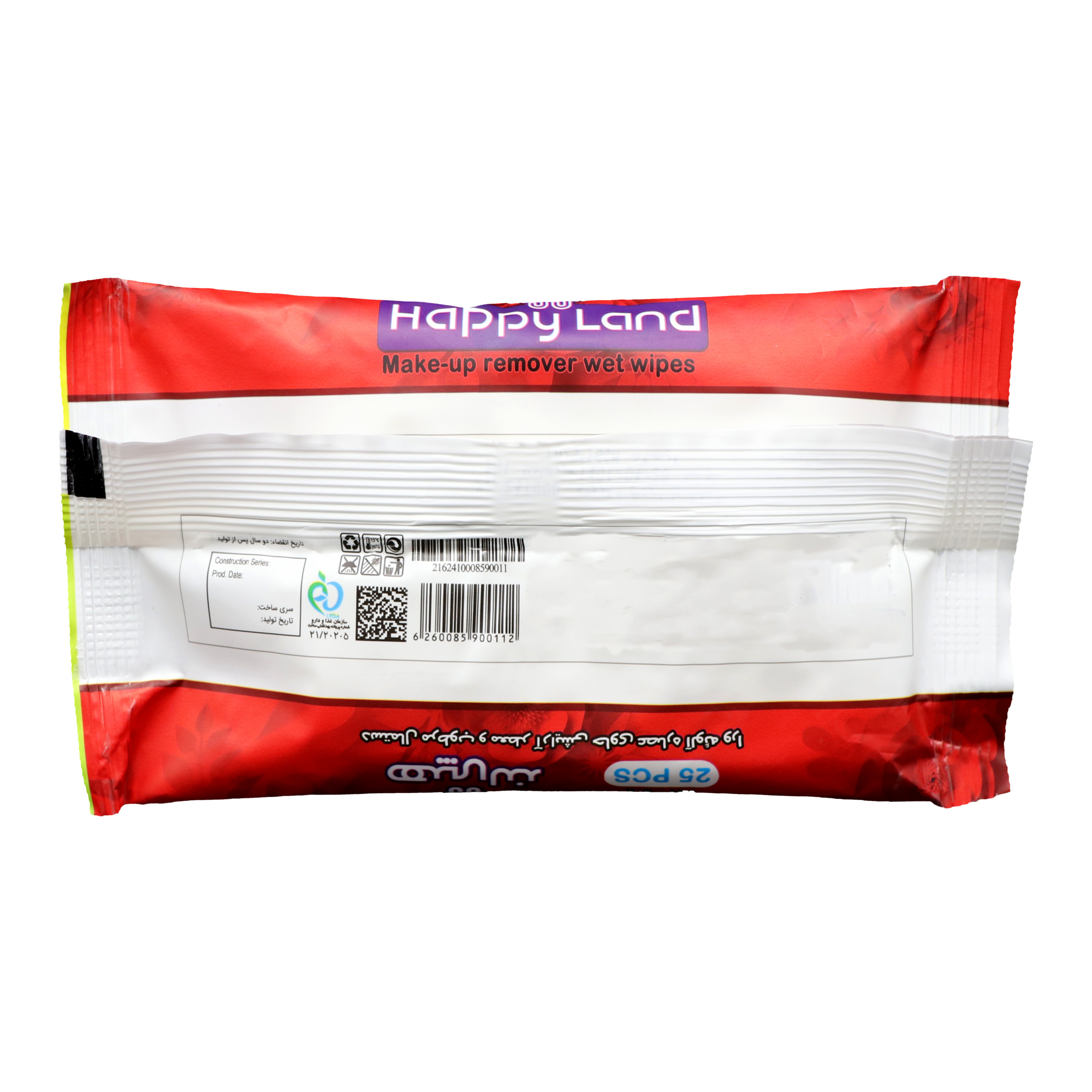 دستمال مرطوب هپی لند مدل Beauty Red بسته 25 عددی