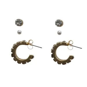 گوشواره زنانه لفتیز مدل SS 0118  مجموعه 3 عددی