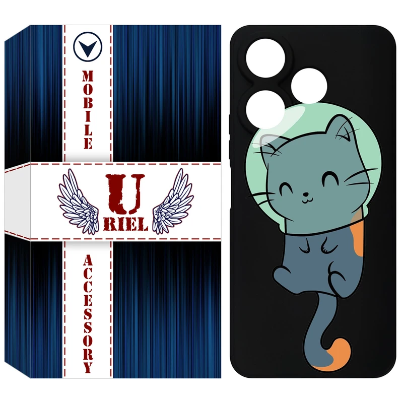 کاور یوریل قاب مدل KSH کد 61 طرح گربه مناسب برای گوشی موبایل شیائومی Redmi 13 4G / Redmi 13 5G / Poco M6 4G