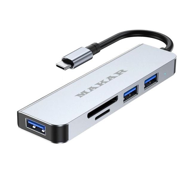 هاب و کارت خوان 5 پورت USB-C ماکار مدل 5in1 MK-HU235-C