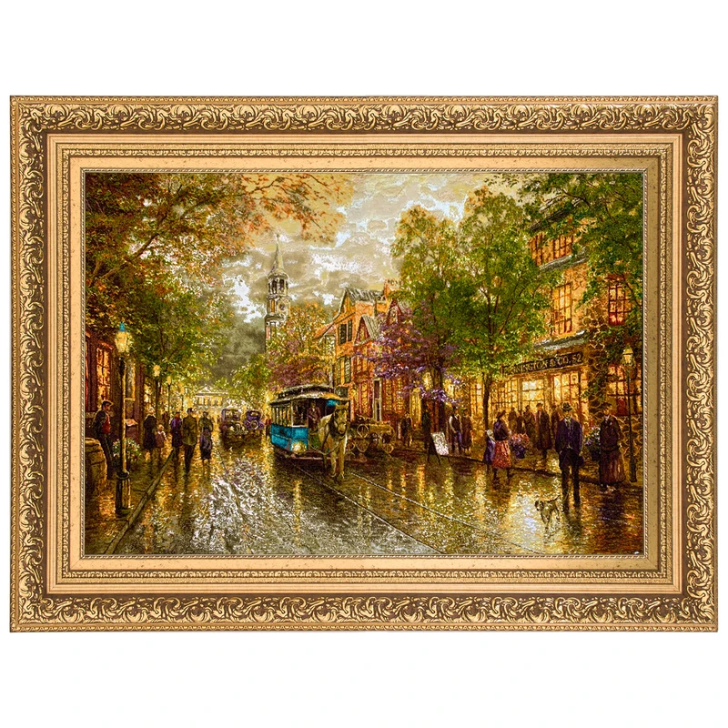 تابلو فرش دستباف مدل خیابان شانزه لیزه کد 456987