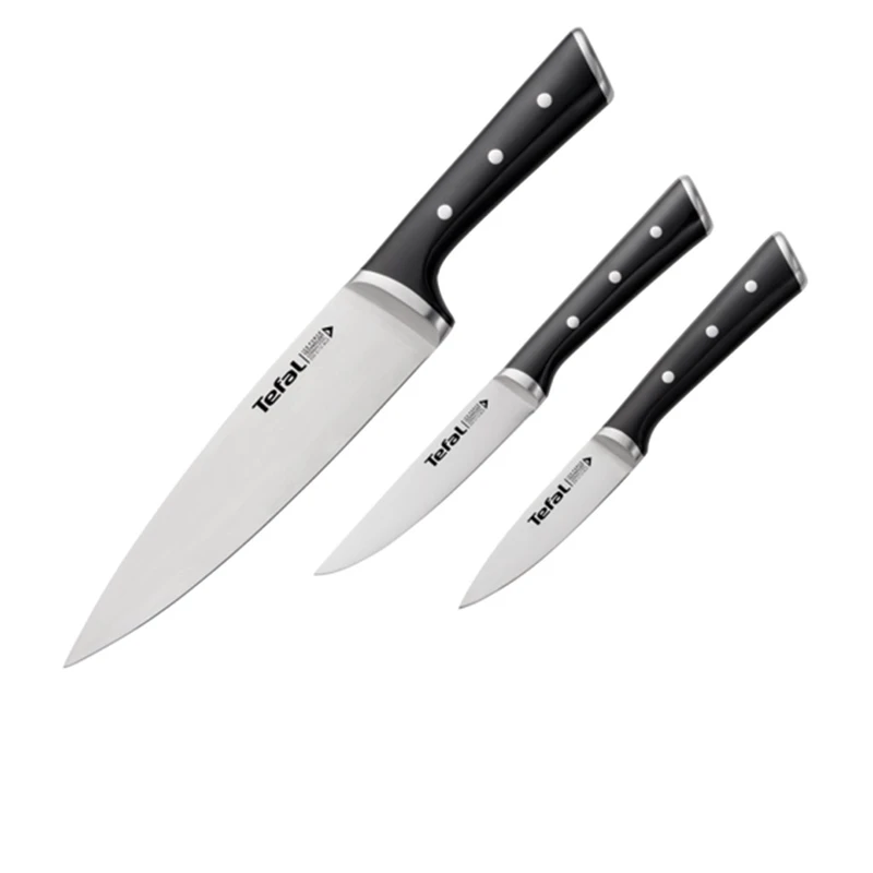 سرویس چاقو 3 پارچه با تیغه استیل و با دسته پلاستیک تفال مدل K2323S74