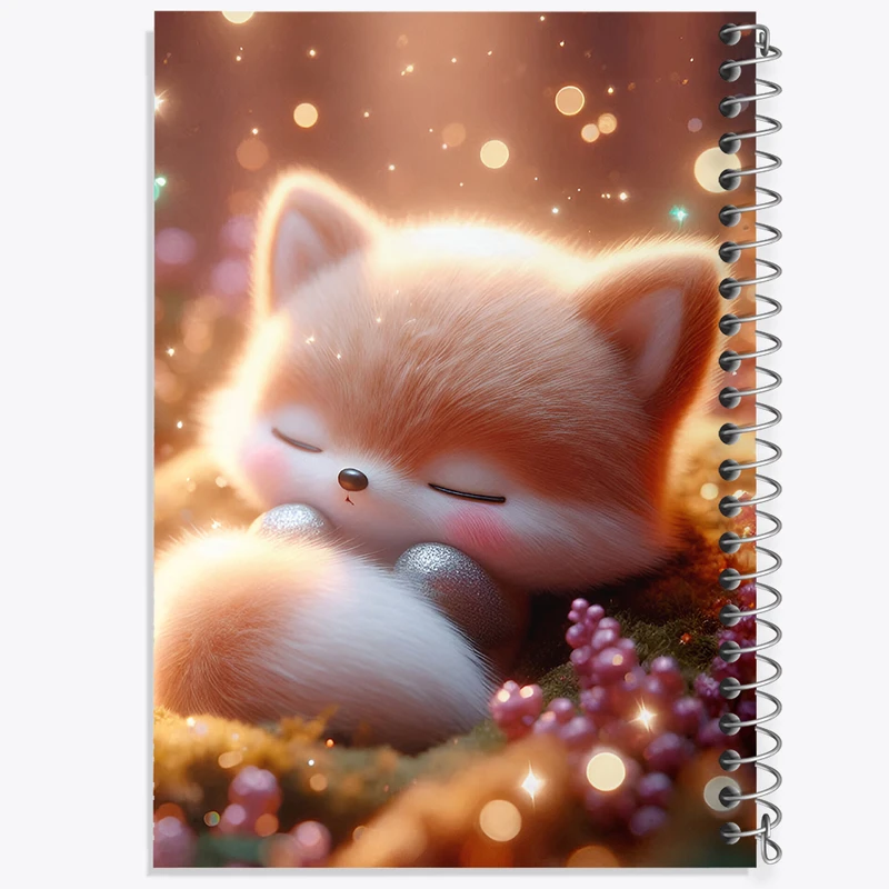 دفتر ژورنال نویسی 50 برگ خندالو مدل نقطه ای طرح روباه کیوت کد F6073