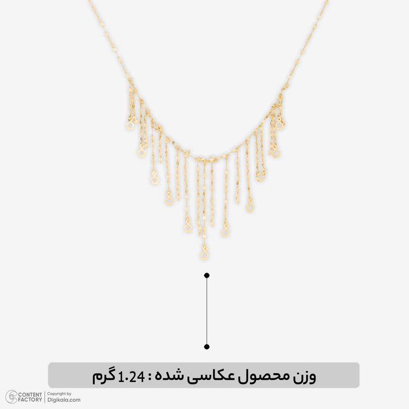 گردنبند طلا 18 عیار زنانه با زنجیر پولکی ناریا مدل mw733
