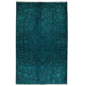 فرش دستبافت رنگ شده سه و نیم متری طرح وینتج کد 2592