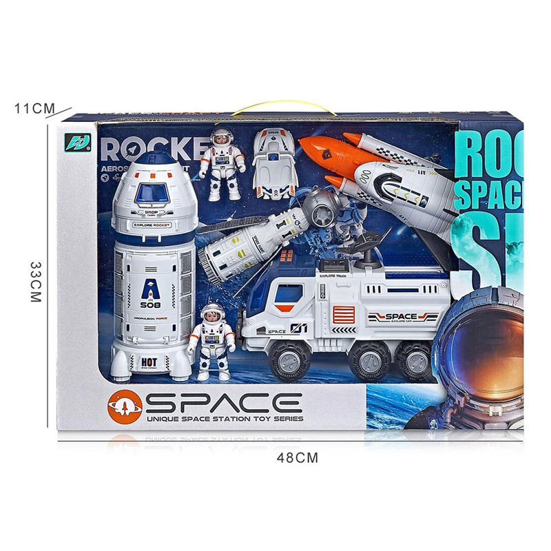 اسباب بازی مدل فضاپیما و هواپیمای فضایی طرح موشک شاتل فضانورد کد H323/3 مجموعه 8 عددی