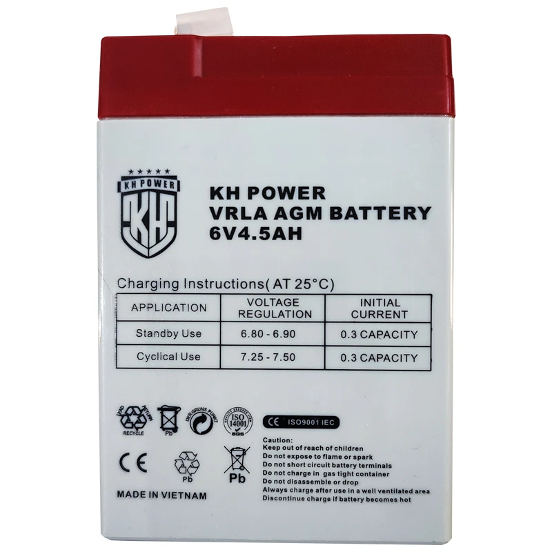 باتری UPS با ولتاژ 6 ولت و شدت جریان 4.5 آمپرساعت کا اچ پاور مدل KH 6-4.5
