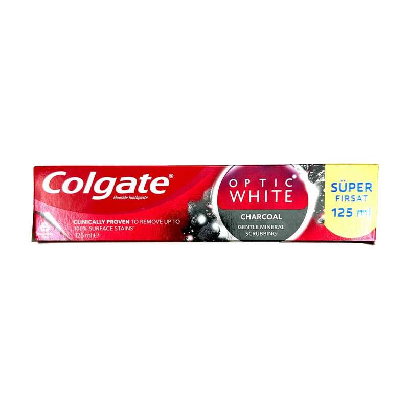 خمیر دندان کلگیت مدل Optic White Charcoal حجم 125 میلی لیتر