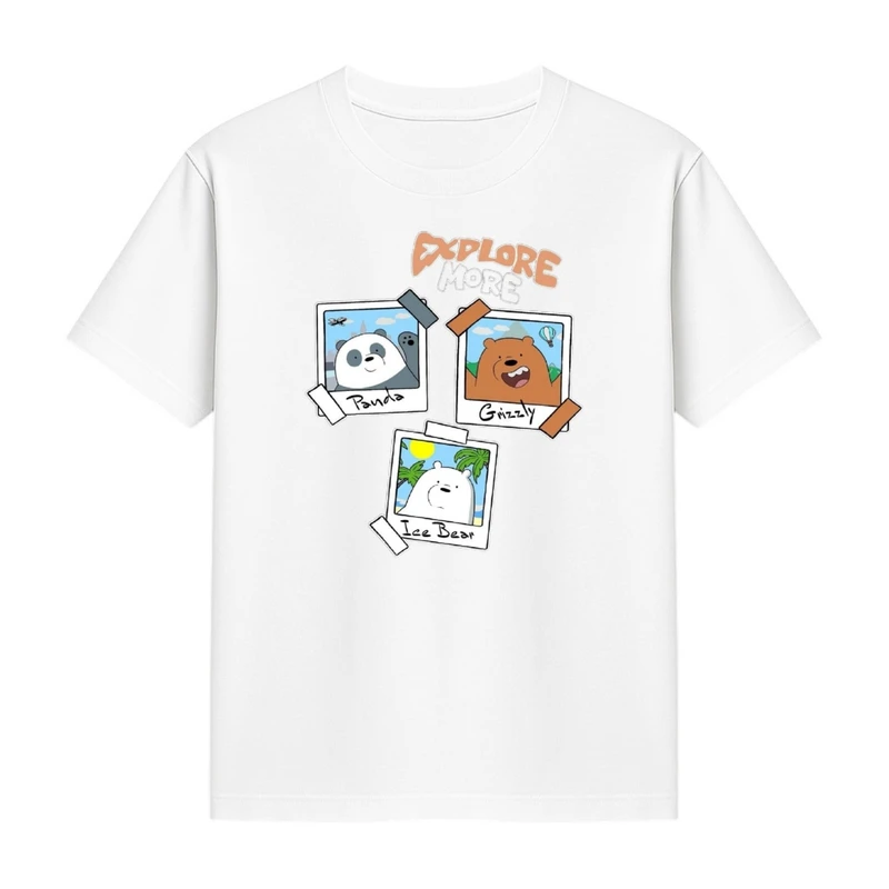 تی‌شرت آستین کوتاه دخترانه مدل خرس های کله فندقی کد p5 