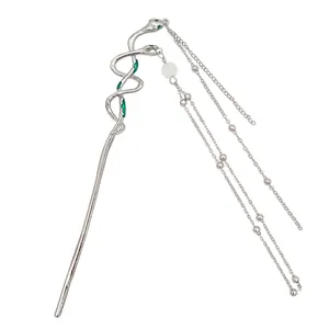 گیره مو زنانه مدل کانزاشی مار آویزدار کد 0921