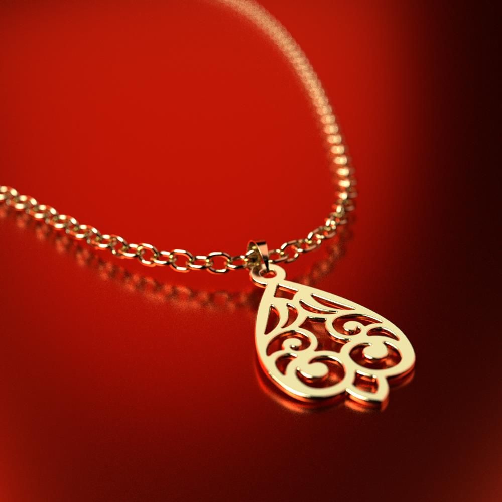 آویز گردنبند طلا 18 عیار زنانه مدوپد مدل اسلیمی کد PA1-15333 -  - 3