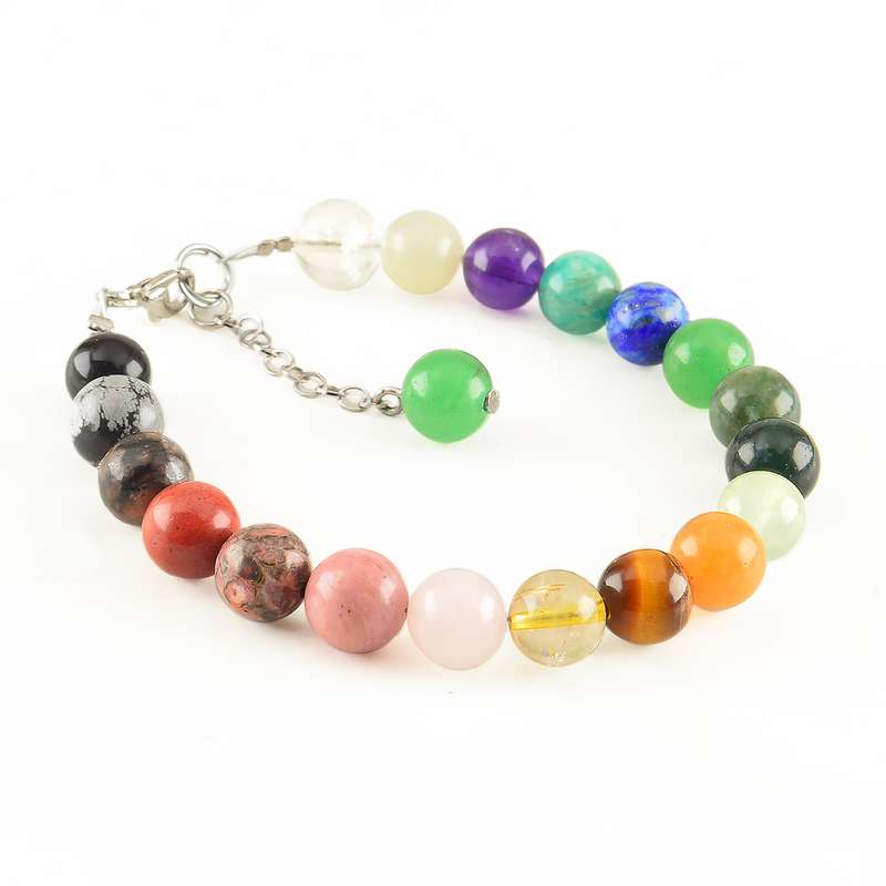 دستبند زنانه مدل هفت سنگ چاکرا دستبند زنانه مدل هفت سنگ چاکرا