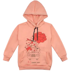 هودی دخترانه مدل ماشین حیوانات F134 رنگ گلبهی