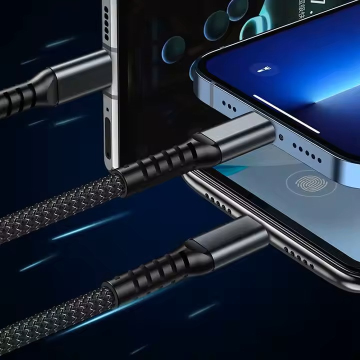 کابل تبدیل USB به micro USB/لایتنینگ/USB-C مدلTDA-218 طول 1.2 متر
