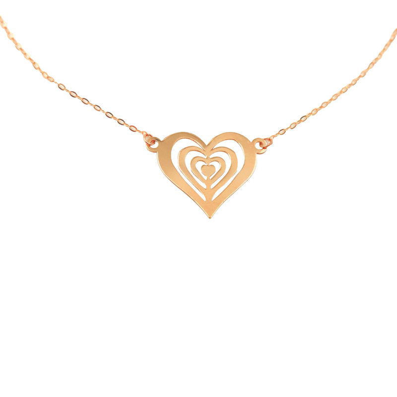 گردنبند طلا 18 عیار زنانه با طرح مینیمال طلاجات مدل لیزری قلب کد 1028