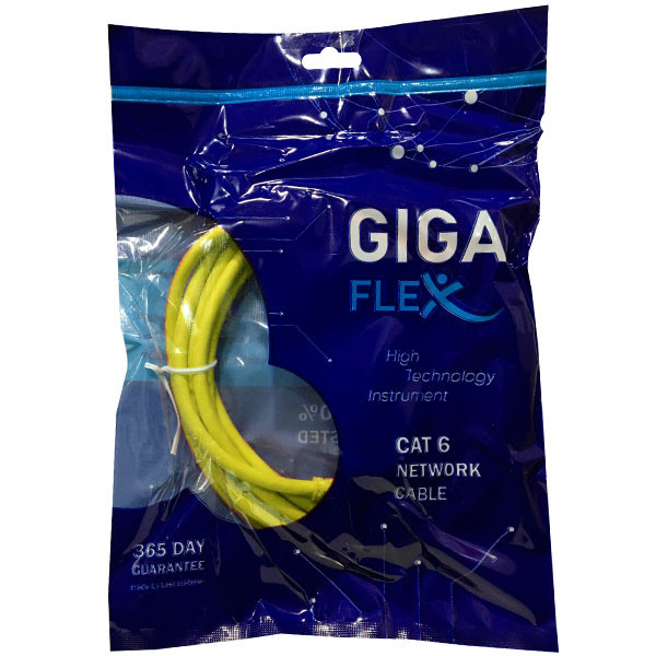 کابل شبکه Cat6 گیگافلکس مدل GI-UTP-2M-YL