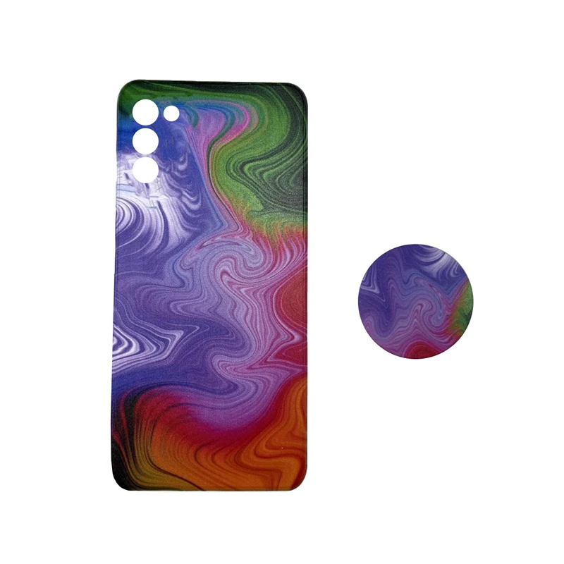 کاور مدل سیلیکونی مناسب برای گوشی موبایل سامسونگ Galaxy A03s به همراه پاپ سوکت