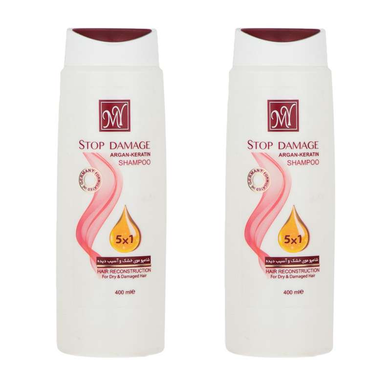 شامپو تثبیت کننده رنگ مو مای مدل Stop Damage حجم 400 میلی لیتر بسته 2 عددی