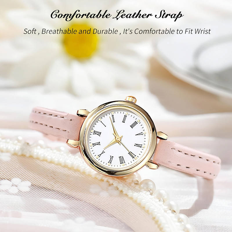 ساعت مچی عقربه ای زنانه مدل کلاسیک بند چرم کد 1