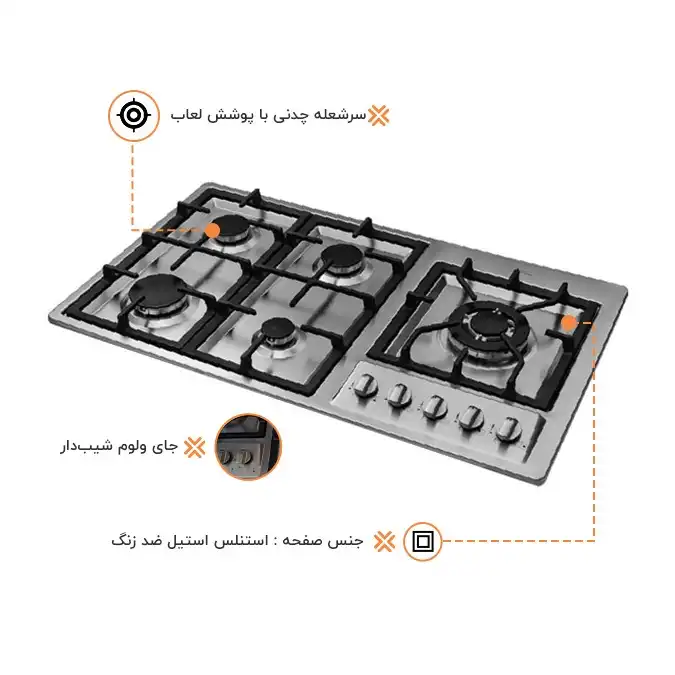 اجاق گاز صفحه ای اخوان مدل GI-135-S