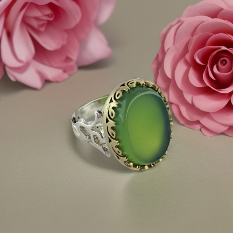 انگشتر نقره مردانه ملک زیور مدل رکاب یاعلی نگین عقیق کد 330